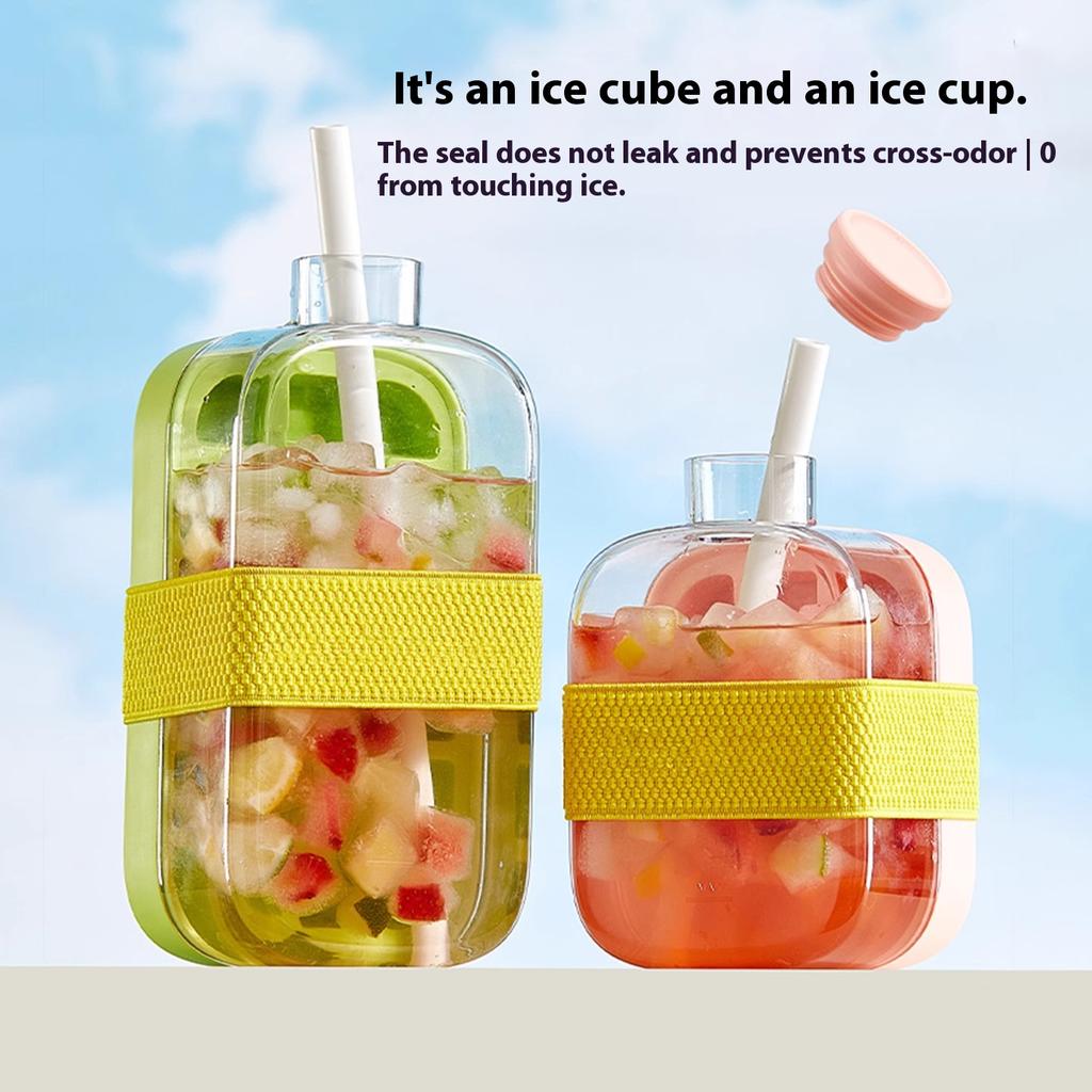 Gianxi Ice Cube Mold Ice Grid Water Bottle Household Food Grade Pressed Ice Storage Box Ice Cube Artifact