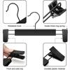 5-30PCS Pants Hangers with Adjustable Clips,Non-Slip Skirts Hanger with 360 ° Swivel Hook,Black Trouser Organizer Rack for Jeans