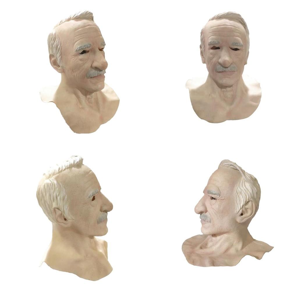Latex Old Man Mask For Halloween Party And Live Streaming Prop