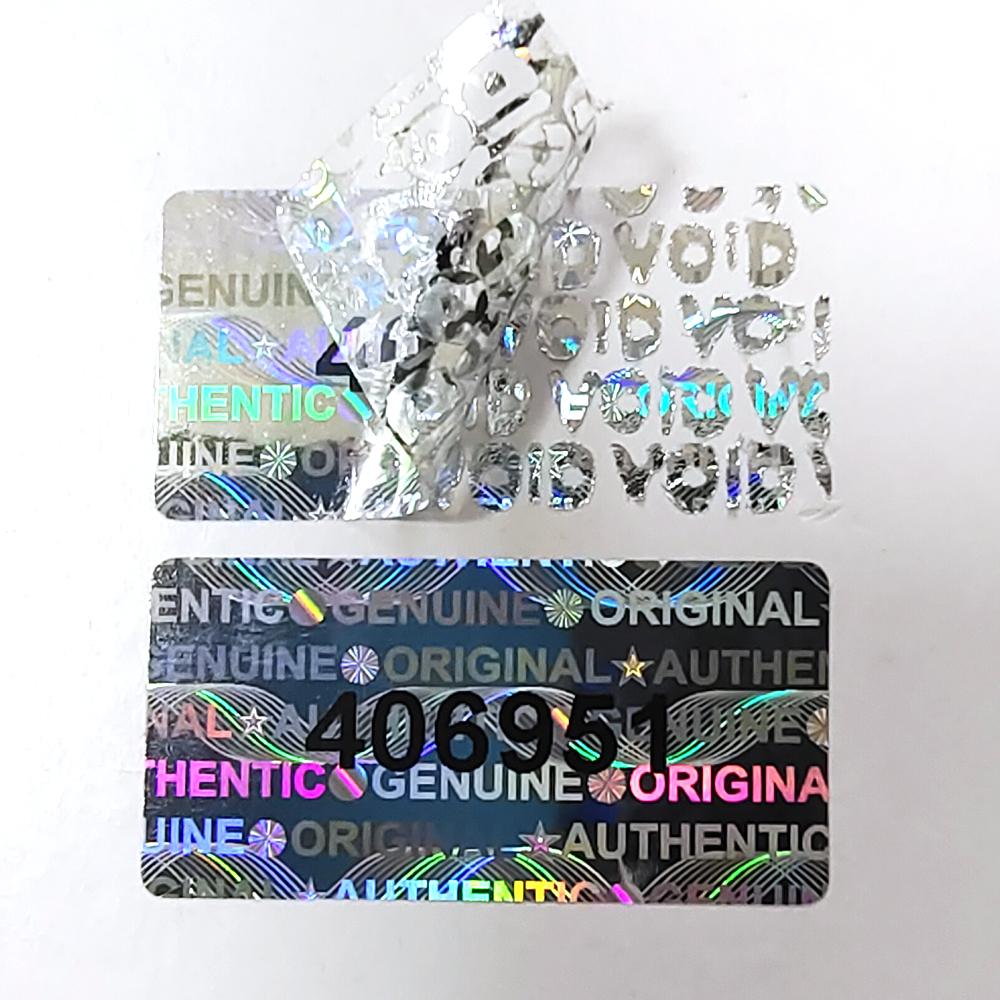Hologram Security Seal Tamper Evident Removal Proof Packing Label Serial Number VOID Left Open Evidence Anti-fake Laser Sticker