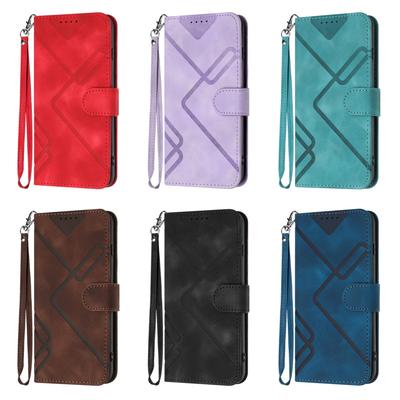 Etui na telefon z radełkowanym paskiem i skórzanym portfelem na karty do modeli OnePlus 8 Pro, OnePlus 9, OnePlus 11, OnePlus 12, Nord N100, Nord N200...