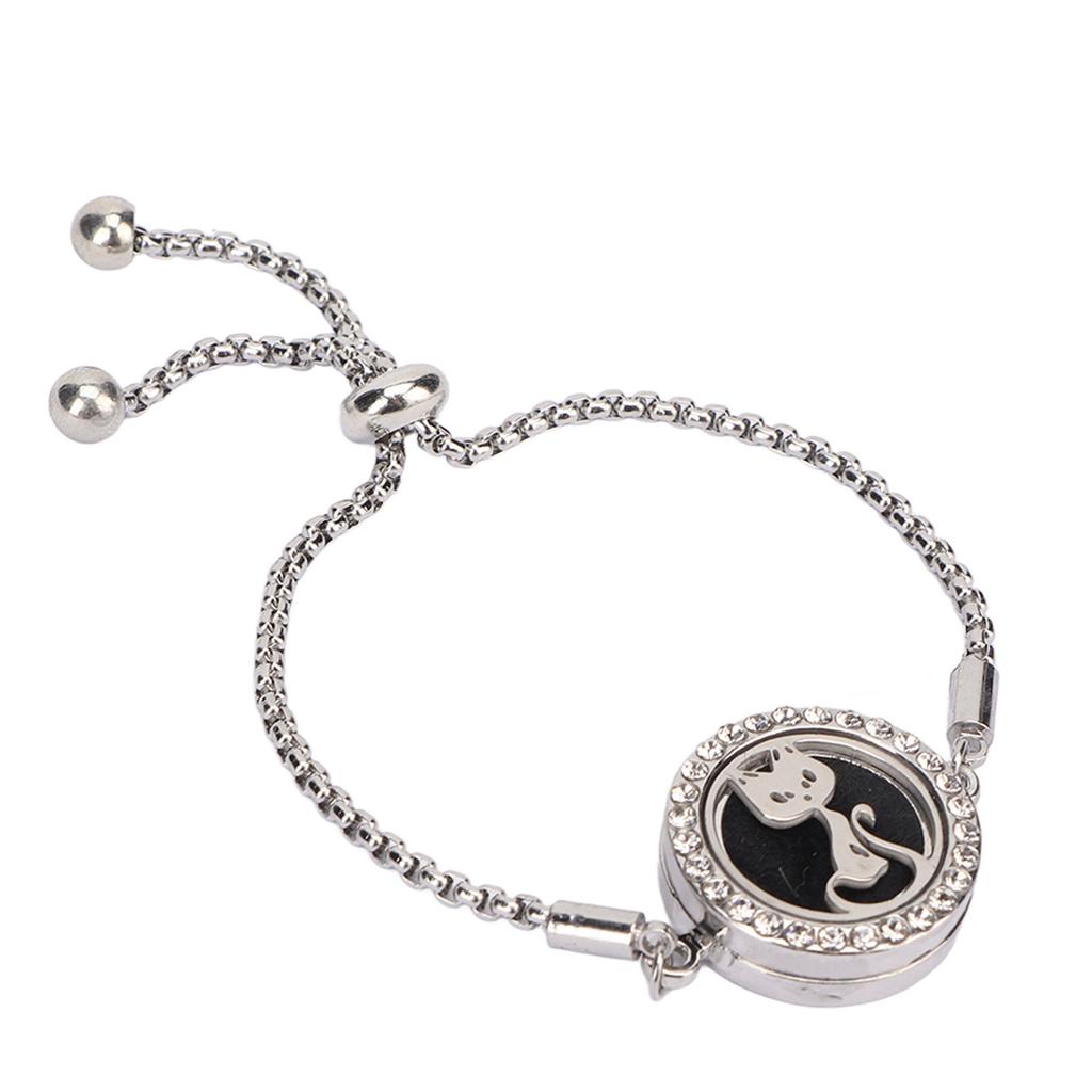 Essential Oil Diffuser Bracelet Stainless Steel Aromatherapy Locket Adjustable Bracelet for Women