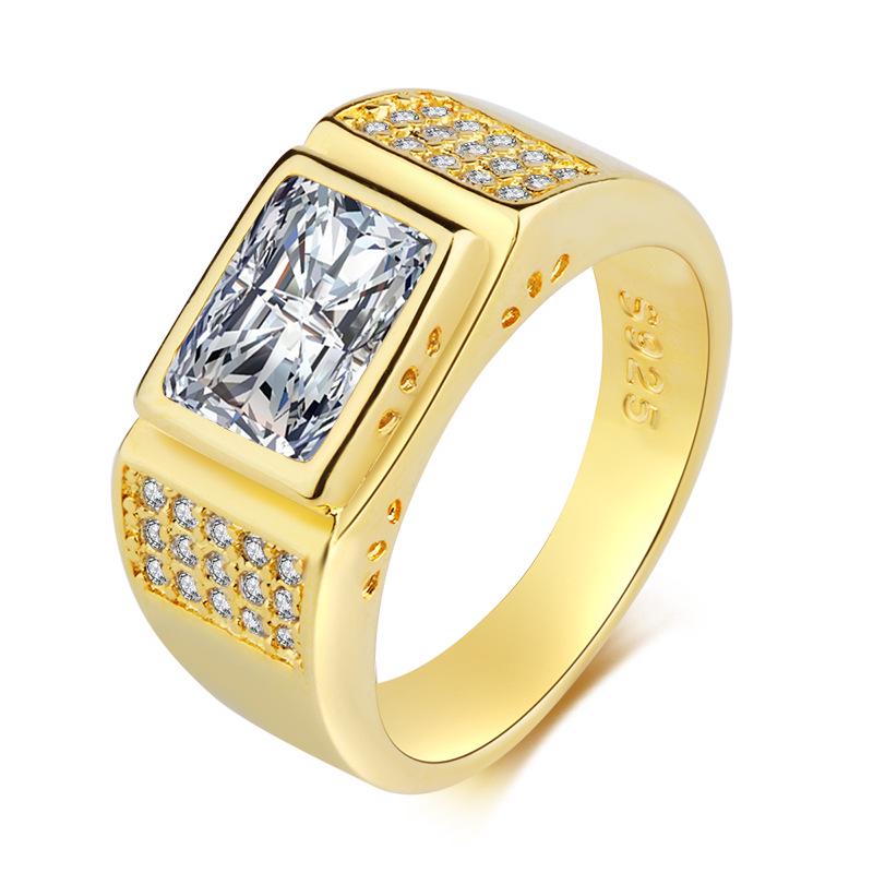 

Золотое обручальное кольцо для мужчин, широкая версия, властный деловой, микро-инкрустированный, имитация кольца-печатки, ювелирное изделие, помолвочное кольцо для любви 13