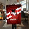 1Pc St George Dragons Print Flannel Blanket High Quality Warm Comfortable Cover for All Seasons Perfect for Gifts Home Decor