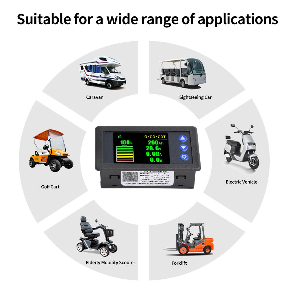 DC 11-111V 11A 111A 111A 111A 111A Battery Tester Coulomb Meter Battery Capacity Indicator Ammeter Voltmeter Battery Tester