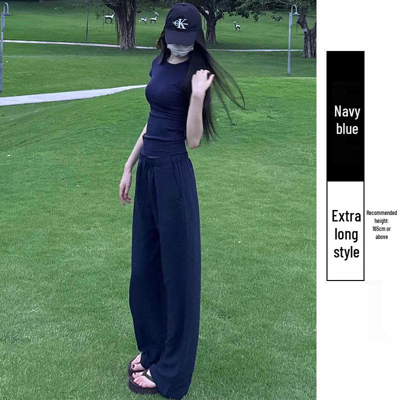 Women's White Linen High-Waisted Wide-Leg Pants - Spring Style, Drapey, Sun Protection, Cotton-Blend Casuals