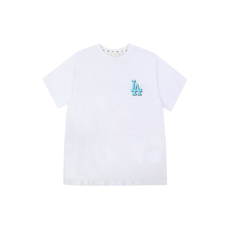 MLB Los Angeles Dodgers Graffiti Print Crew Neck American Vintage Short Sleeve T-Shirt Unisex Tops White 31TS06031-07W