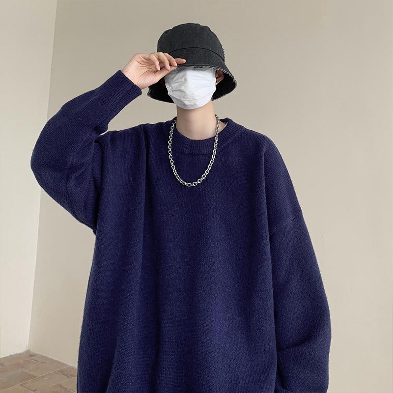 Men's Retro Knit Base Layer - Loose Fit for Autumn & Winter