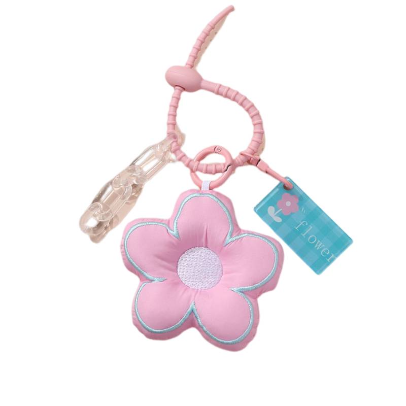 

Flower Cloth Keychain Pendant Cute Girl Bag Accessory Key Decor Gift Birthday розовый