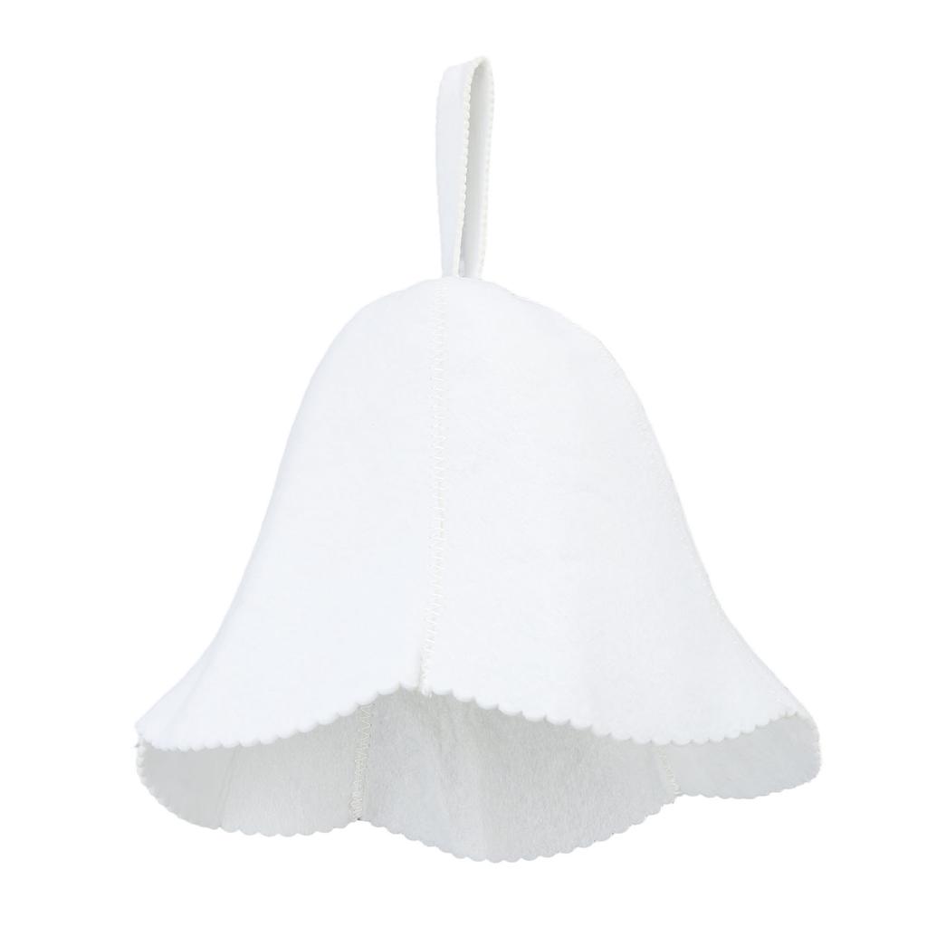 Sauna Hat Felt Water Absorbent Comfortable Shower Bath Felt Hat Universal for Men Women White