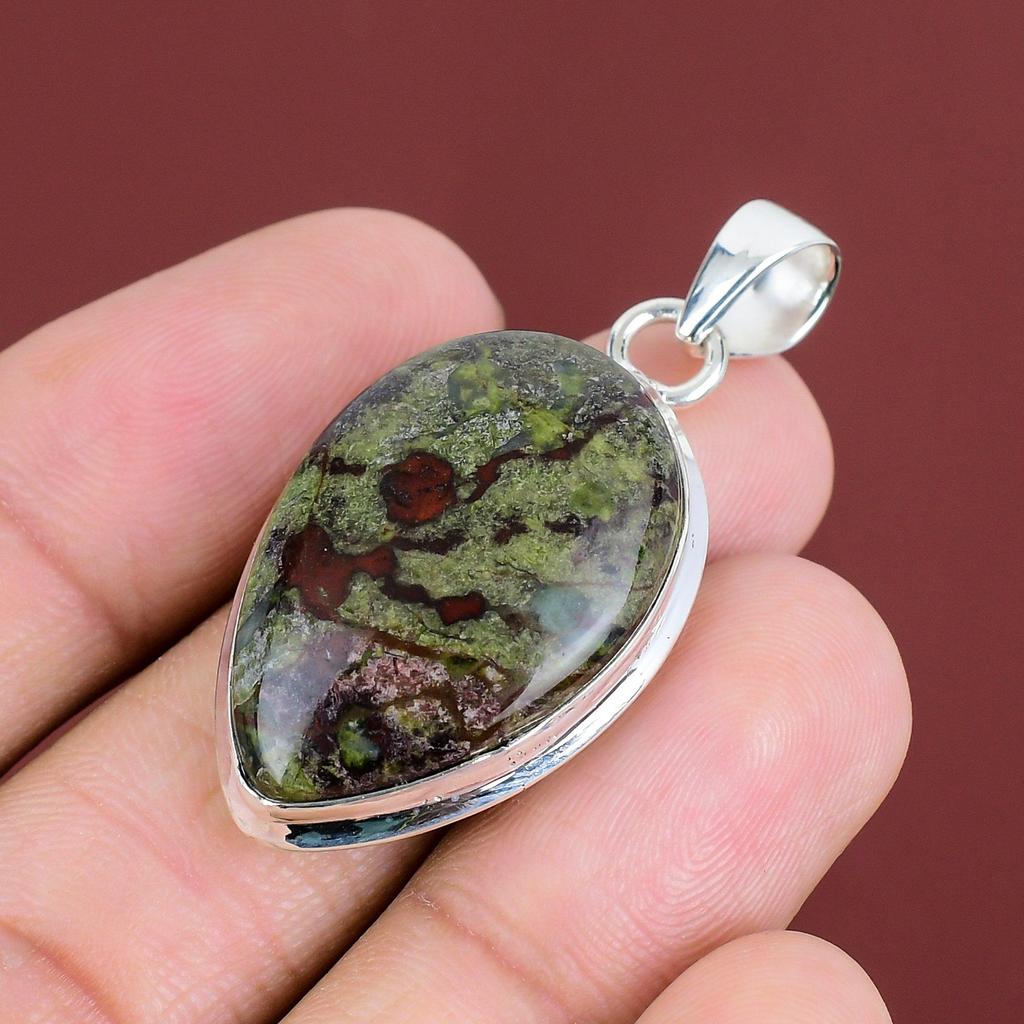 Dragon Bloodstone Pendant 925 Sterling Silver Pendant Handmade Pendant Dragon Bloodstone Gemstone Jewelry Gift For Her Latest Design Pendant