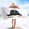 Microfiber Lightweight Thin Beach Towels for Adult and Kid Compact Personalized Sand Free Swim Pool Blanket Pug-dog puppy Print