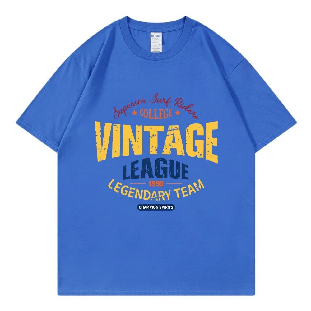 Summer Men's Retro Fashion Letter Print 100% Pure Cotton T-shirt, Loose and Breathable, Street Round-neck Short-sleeved Top