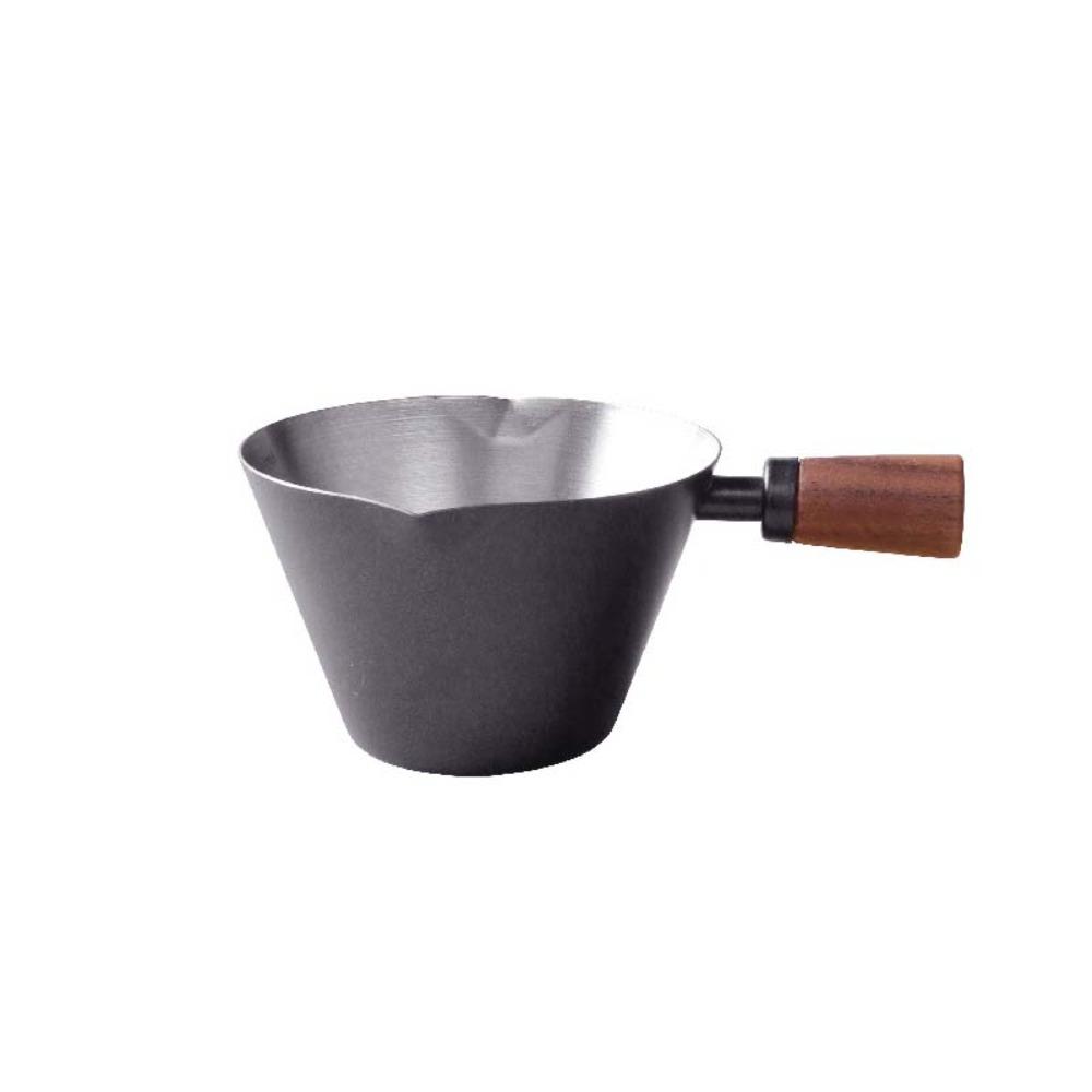 Wood Handle Coffee Measuring Cup Stainless Steel Pouring Cup Espresso Measuring Dosing Cup Milk