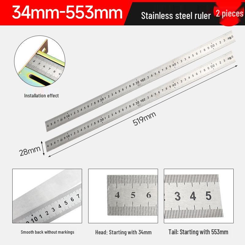 Manual Tile Cutter Accessories: Stainless Steel Positioning Ruler & Measuring Stickers
