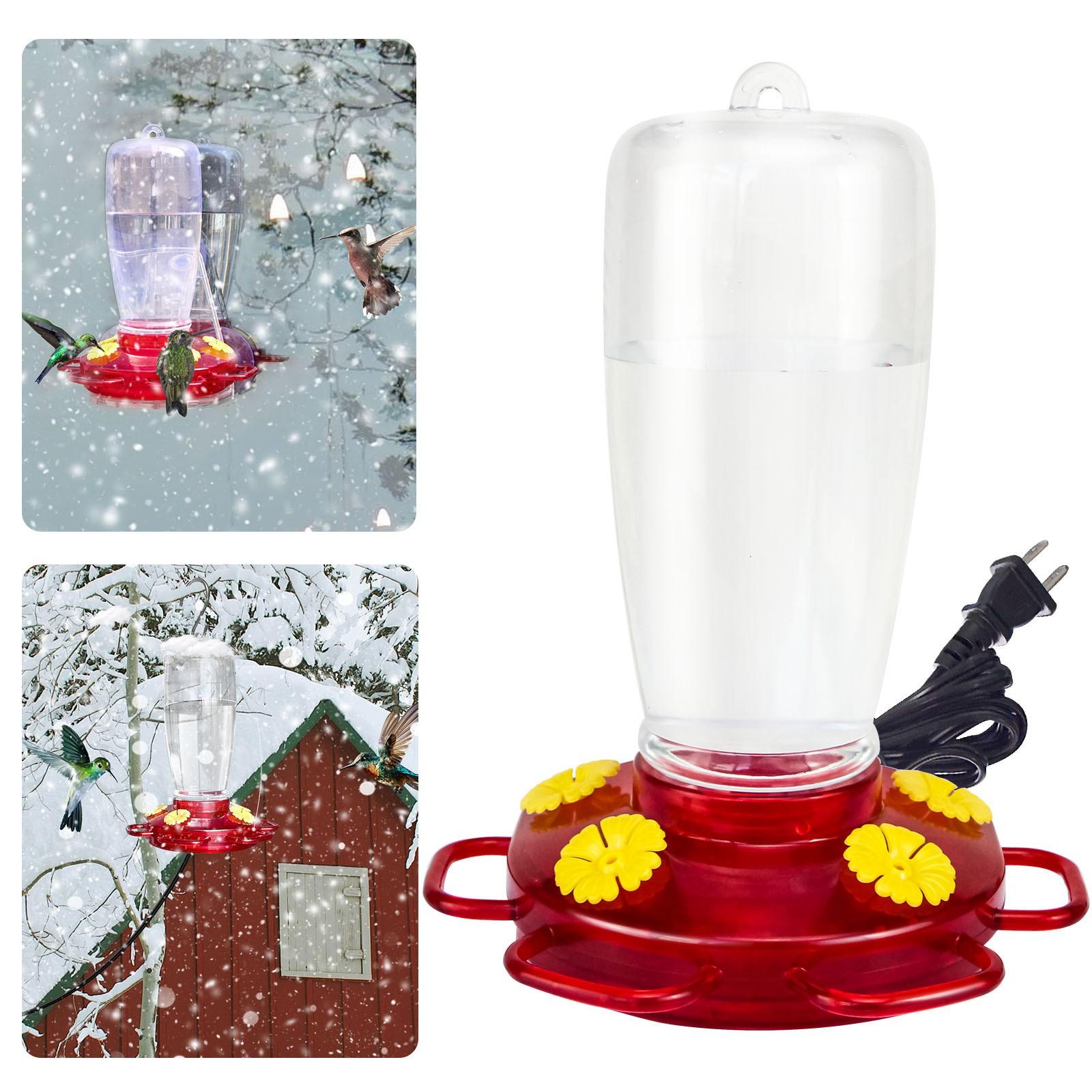 

Подогреваемые кормушки для колибри для улицы на зиму, 15 унций пластиковая кормушка для колибри с 4 отверстиями для кормления One Size красный