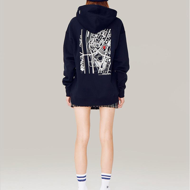 New Era FW21 MLB Series New York Yankees Satellite Map Pattern Printed Hoodie Unisex Hoodie Navy-Blue 12866528