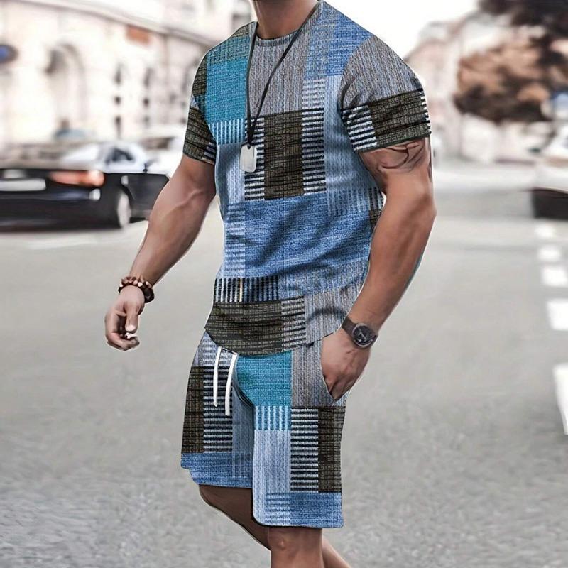 Set la modă pentru copii, îmbrăcăminte sport, set cu mâneci scurte și pantaloni scurți, casual, set tricou și pantaloni scurți, retro, cool, respirabil, set de vară din două piese