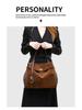 2024 Winter Retro Suede Women's Color Block Crossbody Handbag - Large Capacity & Versatile Fashion