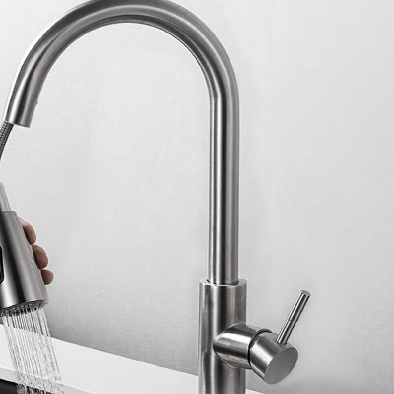 TLXT Wall-Mounted Pull-Out Kitchen Faucet