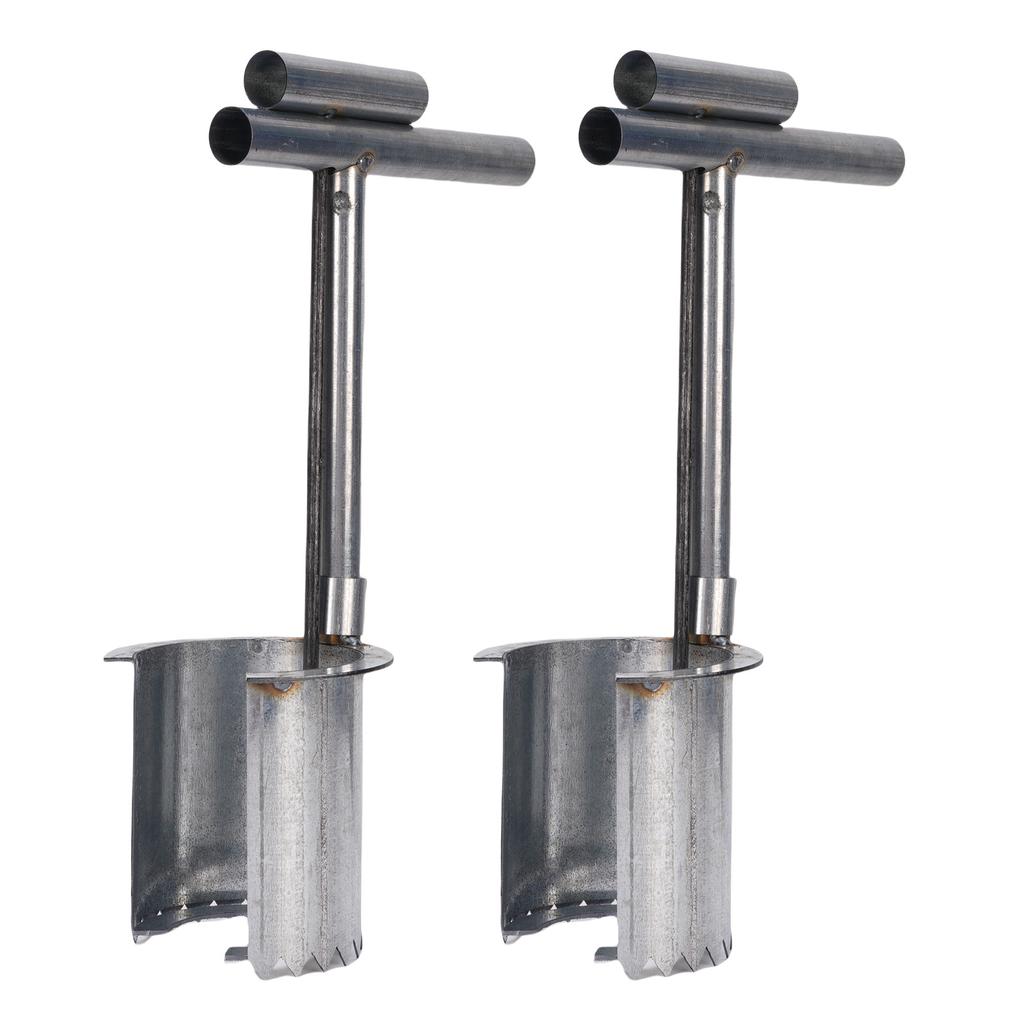 2pcs Handheld Bulb Planter Tool Stainless Steel Gardening Bulb Transplanter with Comfortable Grip for Digging Holes