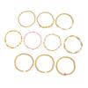 Ingemark 7 Styles Goth Acrylic Imitation Pearl Elastic Chain Bracelets for Women Boho Stacked Strand Beads Bangle Couple Jewelry