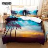 Seaside Beach Bedding Set, 3Pcs Duvet Cover Set, Soft Comfortable Breathable Duvet Cover, For Bedroom Guest Room Decor