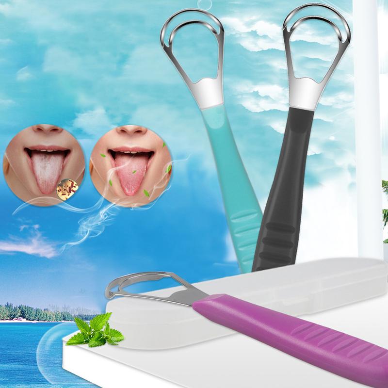 Reusable Stainless Steel Tongue Scraper - Effective Tongue Coating Cleaner & Bad Breath Solution, Easy-to-Use Oral Care Tool