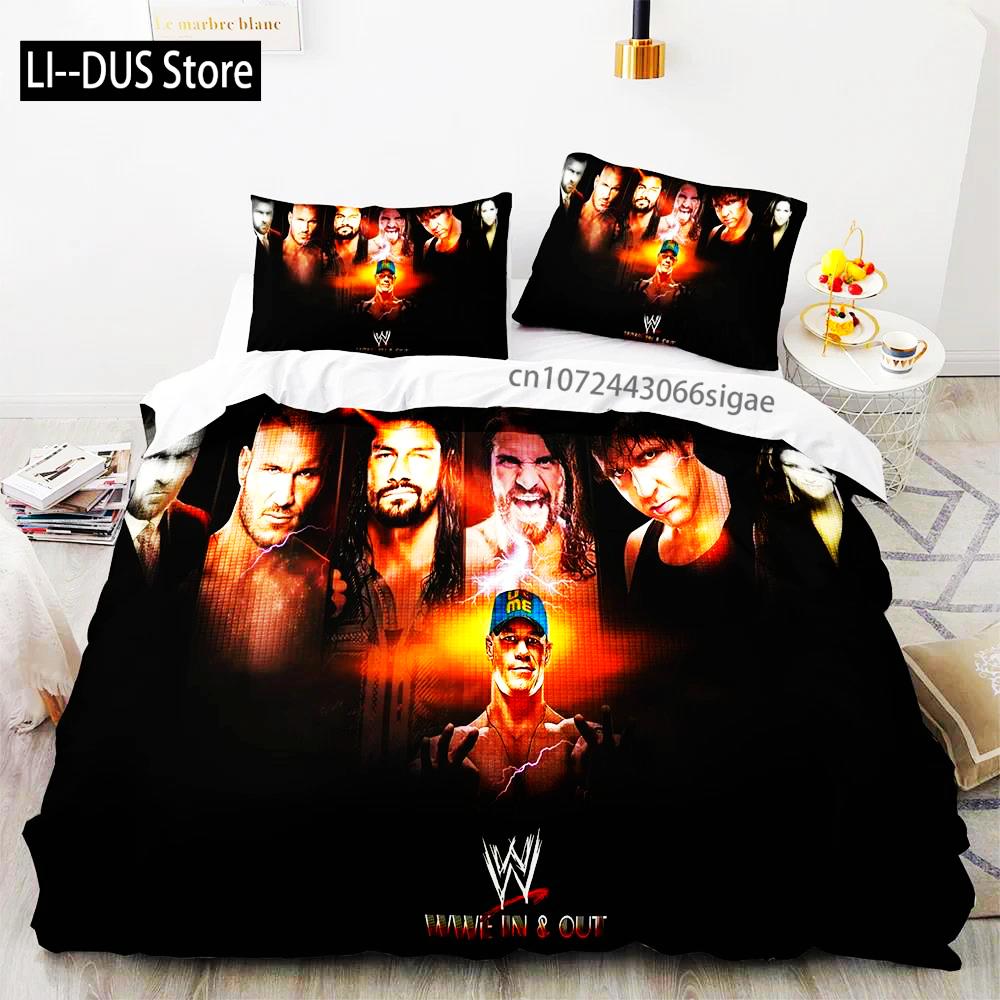 2025 WWE RAW Single Double Wrestling Bedding Set Queen King Size Duvet Cover For Boys Bedroom 3D Print Quilt Cover Pillowcase