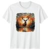 Majesttischer Hirsch Unter Feurigem Sonnenuntergang T Shirt Wildtiere Vintage Streetwear Stretched Breathable Fashion