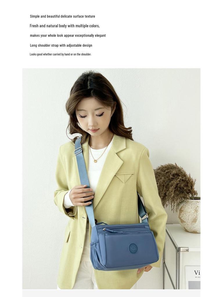 2026 Women's Multi-Pocket Oxford Shoulder Bag: Stylish, Layered, and Simple Crossbody for Casual Commuting