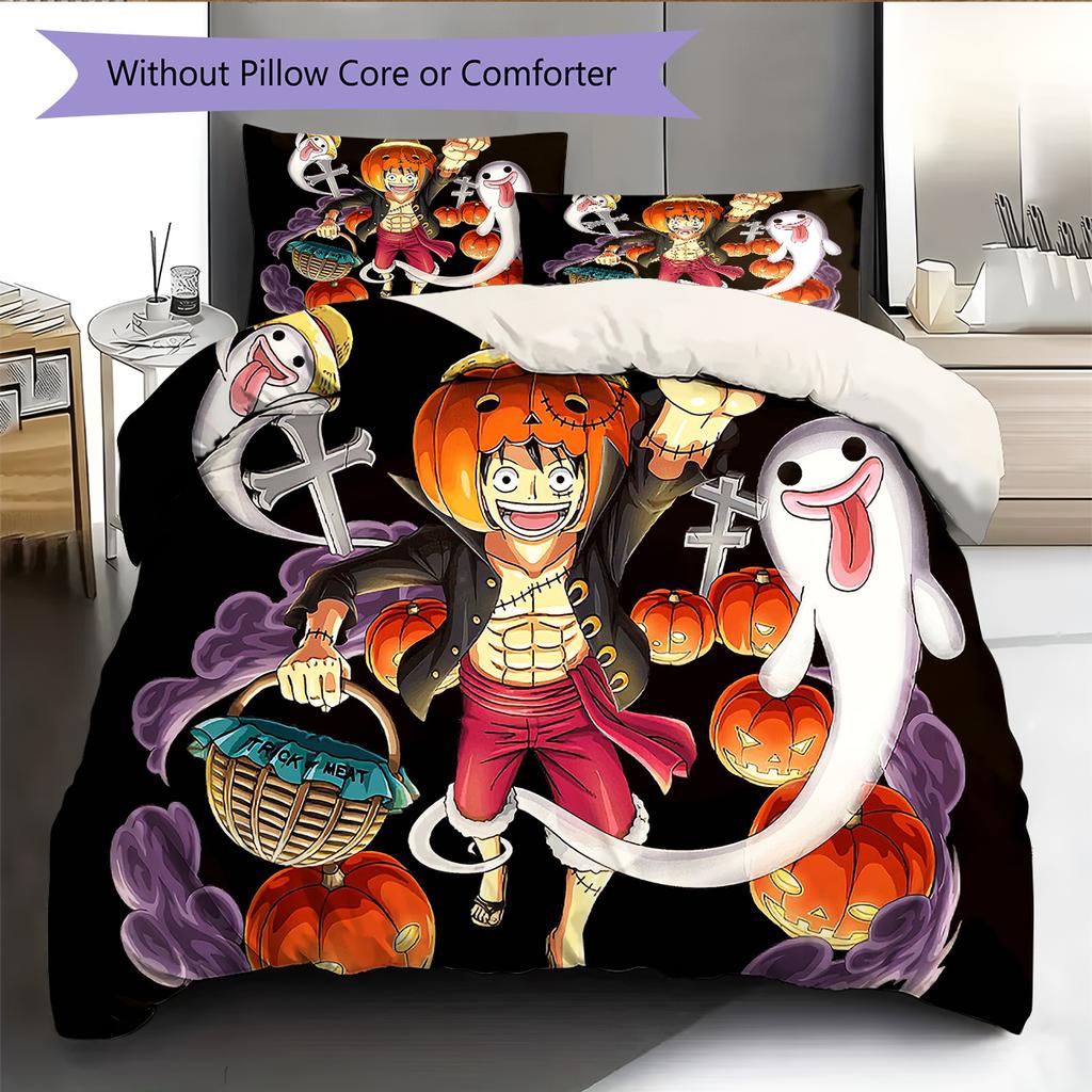 Cartoon Pattern Bedding Quilt Set Quilt Cover Pillowcase Home Decoration Birthday Gift (1 * Duvet Cover + 2 * Pillowcase, Without Core)