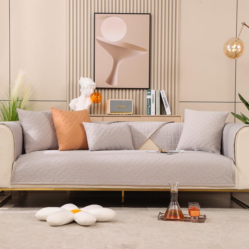 Sommer Einfarbig Latex Eis Seide Gestepptes Sofakissen Modern Schlicht Dreisitzer Rutschfest Sofakissen Handtuch