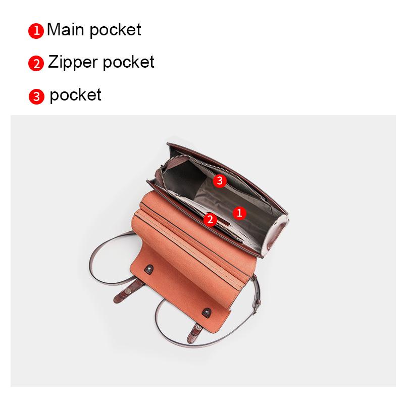 Modische Leder-Rucksacktasche - Elegante Braun/Schwarze Reisetasche