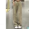 Autumn New High-waisted Loose and Thin Versatile Korean Version of Pleated Vertical Straight Floor Mopping Pants