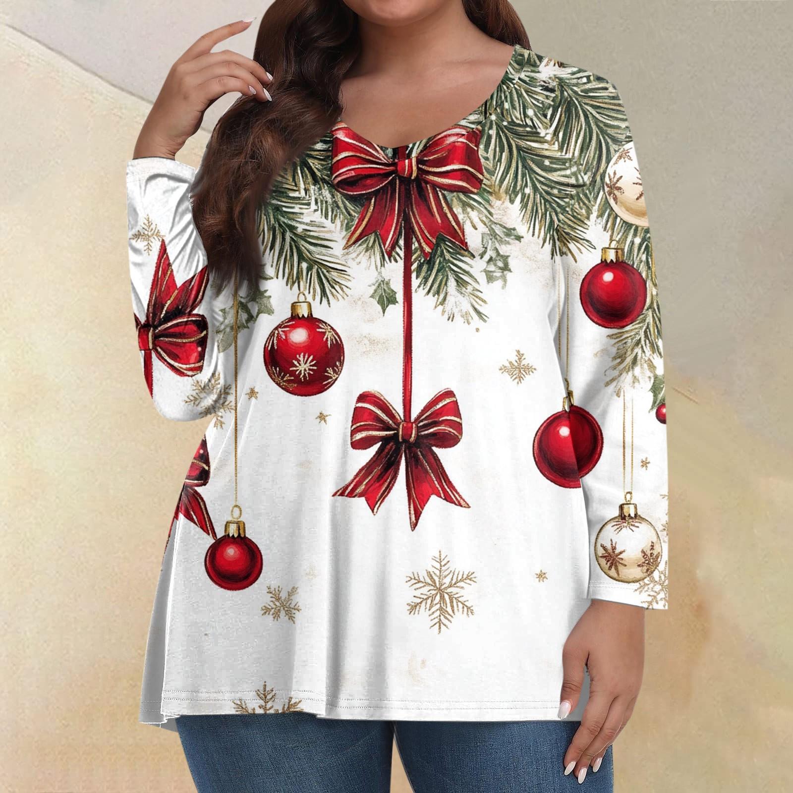 

Женские топы больших размеров с длинным рукавом и принтом, рубашки с V-образным вырезом, повседневная одежда, топы XL белый