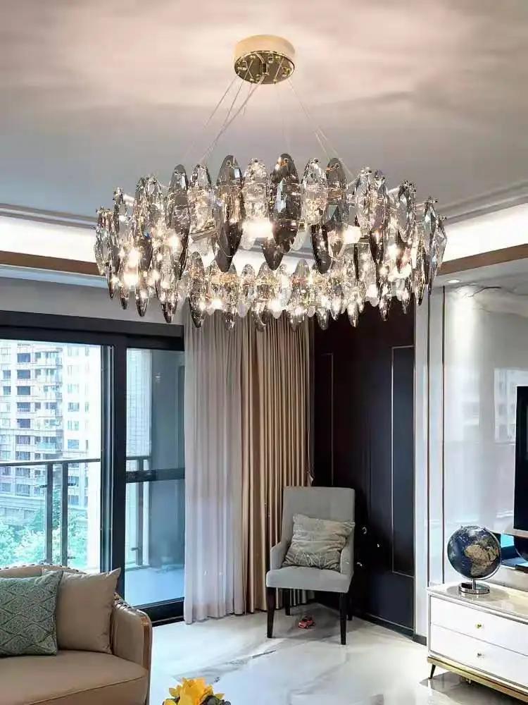 Light luxury chandelier crystal chandelier living room lamp simple modern atmosphere dining room lamp 2025 new post-modern lamp