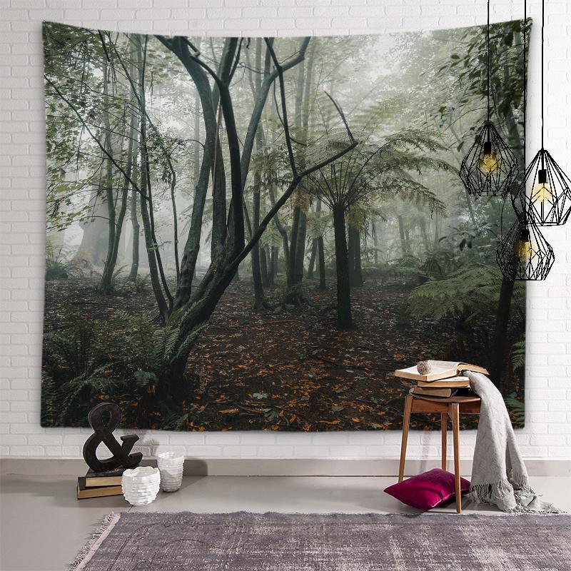 Sunny Forest Scenery Tapestry Natural Scenery Wall Art Tapestry Dormitory Room Aesthetic Decoration Living Room Home Decoration