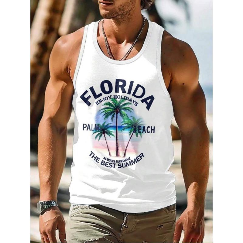 Summer Daily Casual Men's Sleeveless T-shirt Hawaiian Men's Tank Top Street Fashion Men's Tank Top