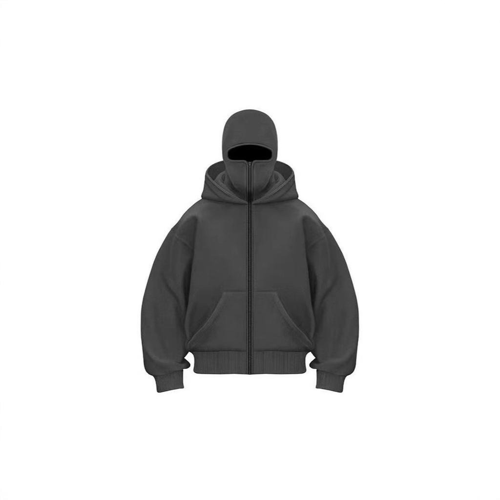 New Zip-Up Hooded Sweatshirt Jacket with Dual Hoods Autumn/Winter Sweatshirt Jacket