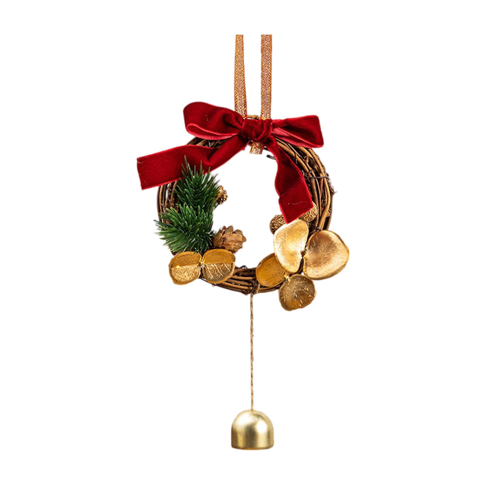 

Рождественская атмосфера Украшение Венок Бант Колокольчик Подвеска на елку Украшение Сцена мероприятия в торговом центре One Size