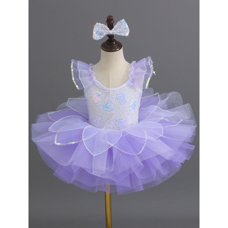 Children s Tutu Dress Performance Costume Kindergarten Ballet Dance Princess Sequin Tulle Skirt for Girls 100