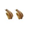 Simple C-Shaped Earrings, Earrings, Retro Metal Woven Texture Earrings, Niche Unique Design Earrings, Light Luxury