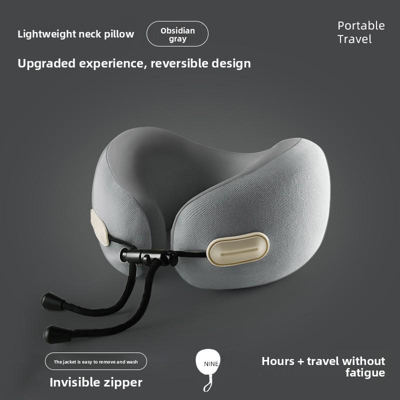 Memory Foam U Shaped Neck Pillow Compact Foldable Travel Pillow for Airplane Nap Neck Support