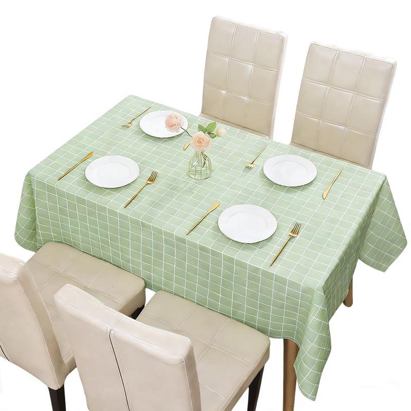 Nordic Plaid Waterproof Tablecloth – Thick, Oil-Proof, Luxurious Dining & Coffee Table Mat.