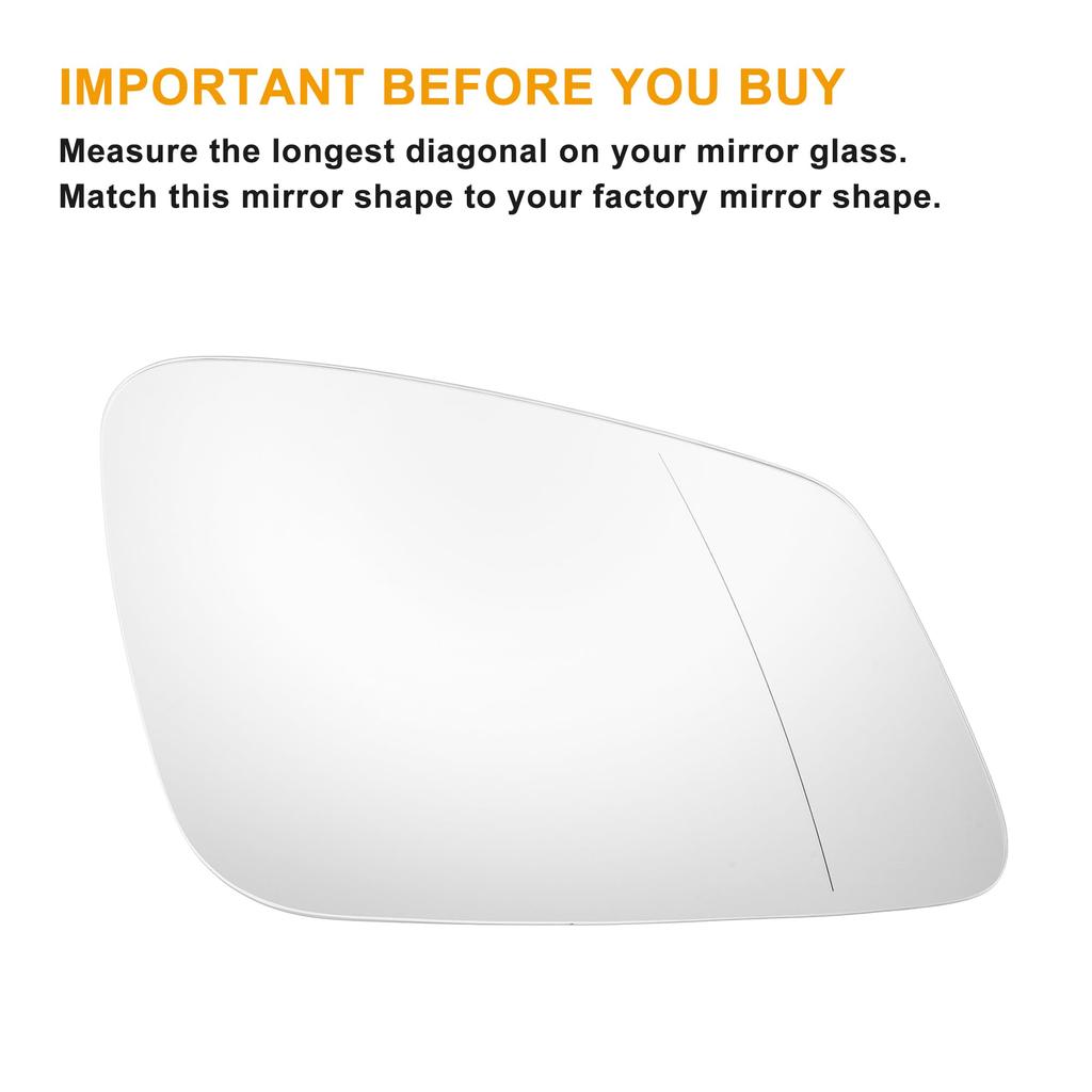 X AUTOHAUX Rearview Right Passenger Side Mirror Glass Replacement for BMW 7 Series M and F80 Models White 2, 3, 4, 5, 6, F20, F22, F30, F32, F34, F36,