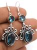 Blue Topaz Gemstone Ethnic Handmade Drop Dengle Earring Jewelry ER 187