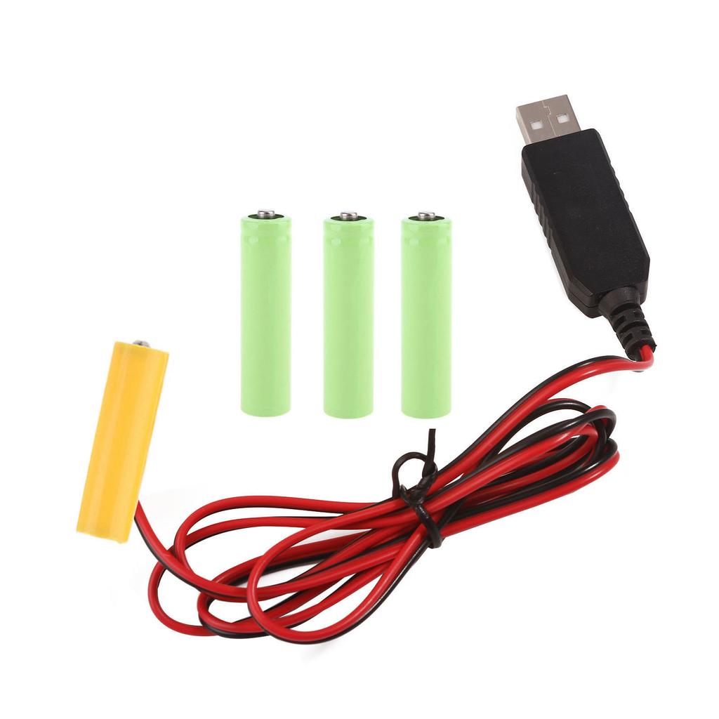 6V LR6 AA Dummy Battery AA Battery Eliminators Cable with Switches Replace 4Pcs 1.5V AA Batteries for LED Electronic