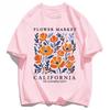 Yellow Flowers Market California Print TShirt Woman Soft Tee Top ONeck Casual T Shirt Crewneck Sports Short Sleeve