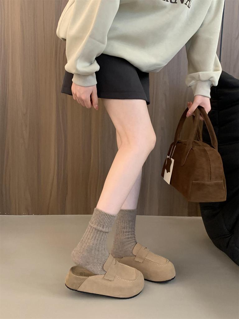 Walking Cozy Casual Baotou Half Slipper Loafers Female Slingback Slip On Mule For Women Platform New 2024 Design Comfort